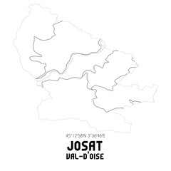 JOSAT Val-d'Oise. Minimalistic street map with black and white lines.