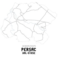 PERSAC Val-d'Oise. Minimalistic street map with black and white lines.