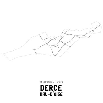 DERCE Val-d'Oise. Minimalistic street map with black and white lines.