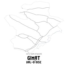 GIMAT Val-d'Oise. Minimalistic street map with black and white lines.