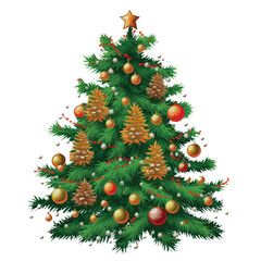 Christmas and new 2023 year tree on isolated background