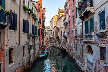 Naklejka na ściany i meble Venice canals and architecture, Italy