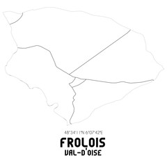 FROLOIS Val-d'Oise. Minimalistic street map with black and white lines.