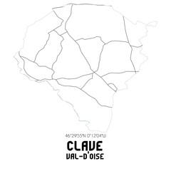 CLAVE Val-d'Oise. Minimalistic street map with black and white lines.