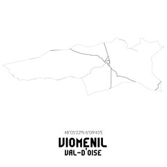 VIOMENIL Val-d'Oise. Minimalistic street map with black and white lines.