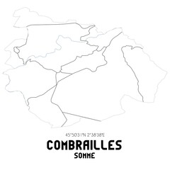 COMBRAILLES Somme. Minimalistic street map with black and white lines.