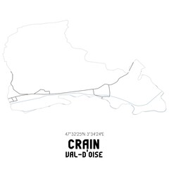 CRAIN Val-d'Oise. Minimalistic street map with black and white lines.