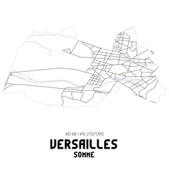 VERSAILLES Somme. Minimalistic street map with black and white lines.