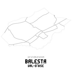 BALESTA Val-d'Oise. Minimalistic street map with black and white lines.