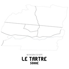 LE TARTRE Somme. Minimalistic street map with black and white lines.