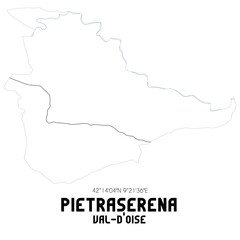PIETRASERENA Val-d'Oise. Minimalistic street map with black and white lines.