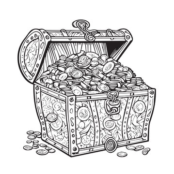 pirate treasure chest drawing