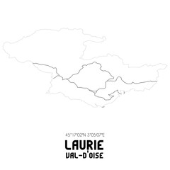 LAURIE Val-d'Oise. Minimalistic street map with black and white lines.