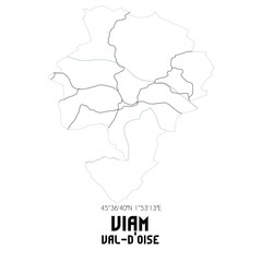 VIAM Val-d'Oise. Minimalistic street map with black and white lines.