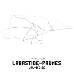 LABASTIDE-PAUMES Val-d'Oise. Minimalistic street map with black and white lines.