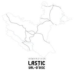 LASTIC Val-d'Oise. Minimalistic street map with black and white lines.