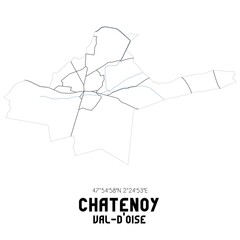 CHATENOY Val-d'Oise. Minimalistic street map with black and white lines.