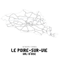 LE POIRE-SUR-VIE Val-d'Oise. Minimalistic street map with black and white lines.