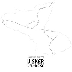 VISKER Val-d'Oise. Minimalistic street map with black and white lines.