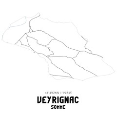 VEYRIGNAC Somme. Minimalistic street map with black and white lines.