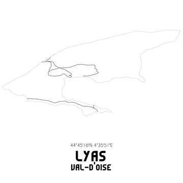 LYAS Val-d'Oise. Minimalistic street map with black and white lines.