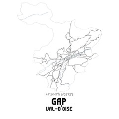 GAP Val-d'Oise. Minimalistic street map with black and white lines.