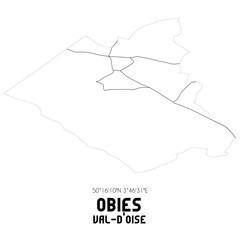 OBIES Val-d'Oise. Minimalistic street map with black and white lines.