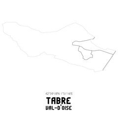 TABRE Val-d'Oise. Minimalistic street map with black and white lines.