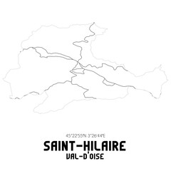 SAINT-HILAIRE Val-d'Oise. Minimalistic street map with black and white lines.