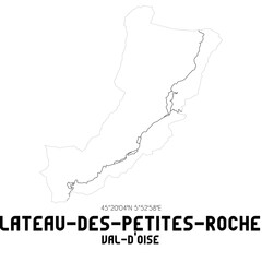 PLATEAU-DES-PETITES-ROCHES Val-d'Oise. Minimalistic street map with black and white lines.