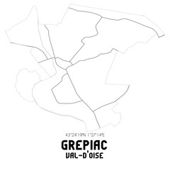 GREPIAC Val-d'Oise. Minimalistic street map with black and white lines.
