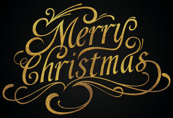 Merry christmas golden calligraphy design banner