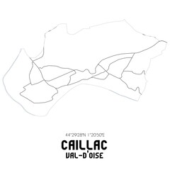 CAILLAC Val-d'Oise. Minimalistic street map with black and white lines.