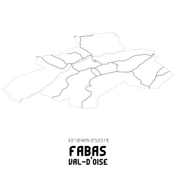FABAS Val-d'Oise. Minimalistic street map with black and white lines.