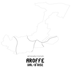 AROFFE Val-d'Oise. Minimalistic street map with black and white lines.