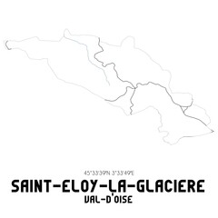 SAINT-ELOY-LA-GLACIERE Val-d'Oise. Minimalistic street map with black and white lines.