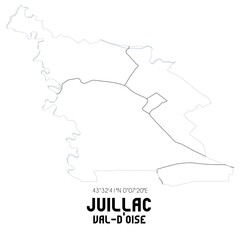 JUILLAC Val-d'Oise. Minimalistic street map with black and white lines.