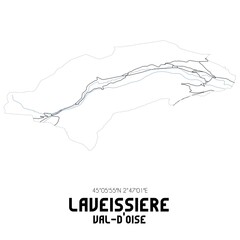 LAVEISSIERE Val-d'Oise. Minimalistic street map with black and white lines.