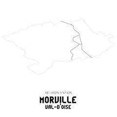 MORVILLE Val-d'Oise. Minimalistic street map with black and white lines.