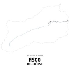 ASCO Val-d'Oise. Minimalistic street map with black and white lines.