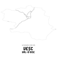 VESC Val-d'Oise. Minimalistic street map with black and white lines.