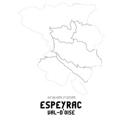Obraz premium ESPEYRAC Val-d'Oise. Minimalistic street map with black and white lines.