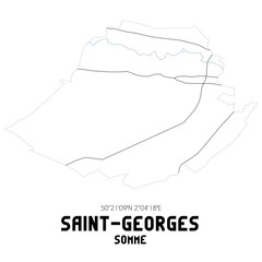 SAINT-GEORGES Somme. Minimalistic street map with black and white lines.