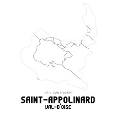SAINT-APPOLINARD Val-d'Oise. Minimalistic street map with black and white lines.