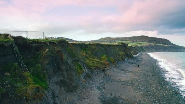 Irish Cliffs Aerial footage 4k