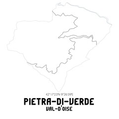 PIETRA-DI-VERDE Val-d'Oise. Minimalistic street map with black and white lines.