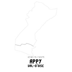 APPY Val-d'Oise. Minimalistic street map with black and white lines.