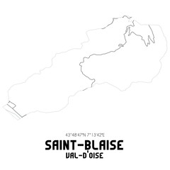 SAINT-BLAISE Val-d'Oise. Minimalistic street map with black and white lines.