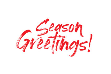 SEASON'S GREETINGS red vector brush calligraphy banner