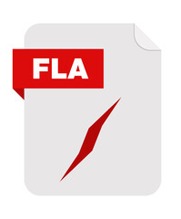 FLA document file format icon illustration